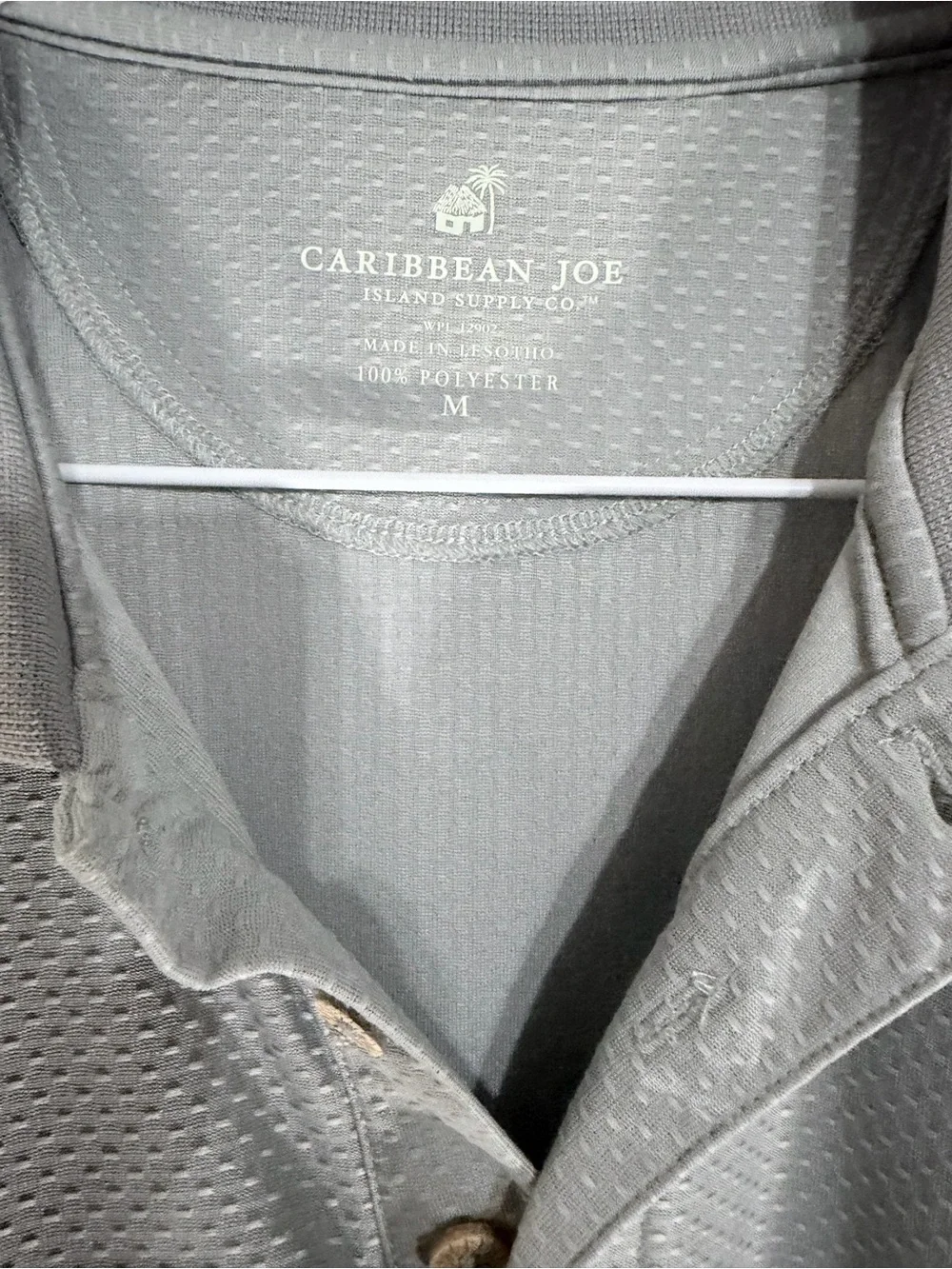 Caribbean Joe Men's Light Sage Green Polo Shirt
